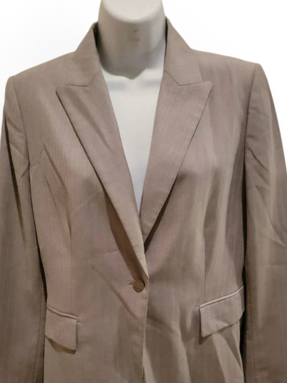 Calvin Klein Blazer Womens 6 Gray Career Jacket Single Button Office Workwear